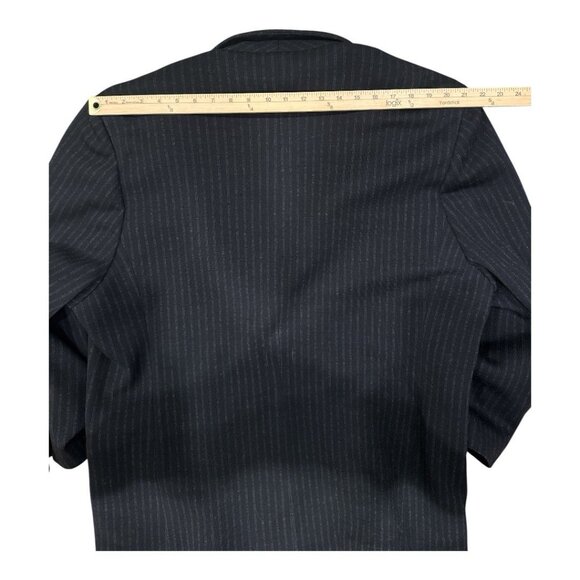 Mens Ross Graison Black Pinstriped  Wool Sports Coat 48R - Picture 7 of 7